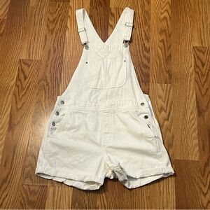 Old Navy White Denim Short Overalls